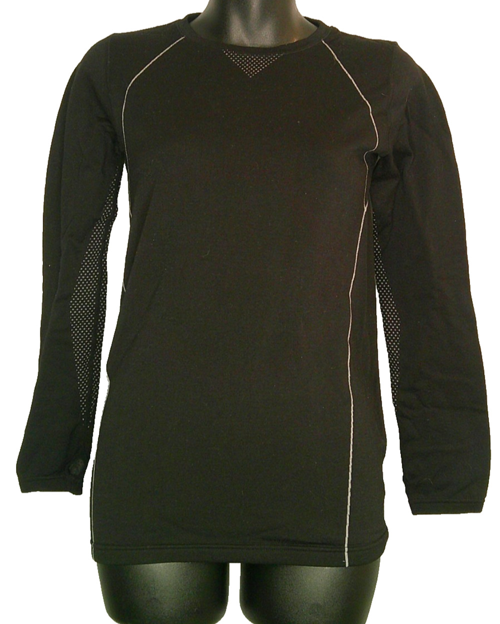 Climate Right by Cuddl Duds Black Long Sleeve Crew Neck Shirt